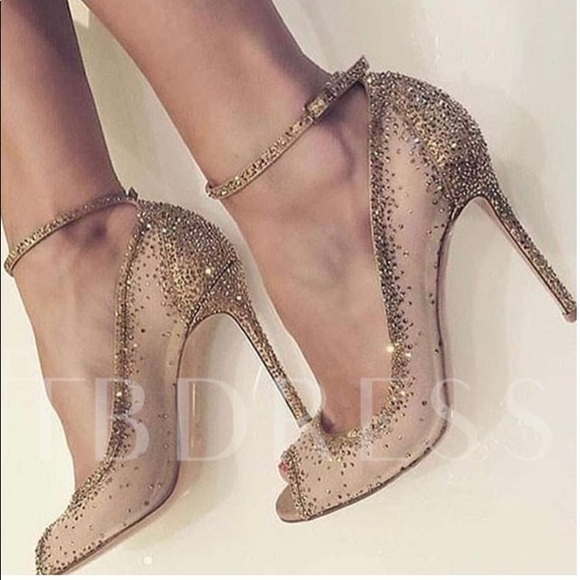Rhinestone Rivet High Heels - Picture 1 of 1